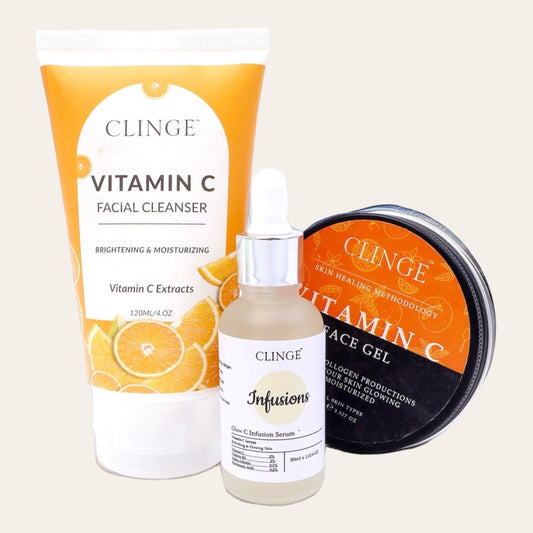 Vitamin C Bundle- Skin Glowing- Serum, Facial Cleanser, Face Gel